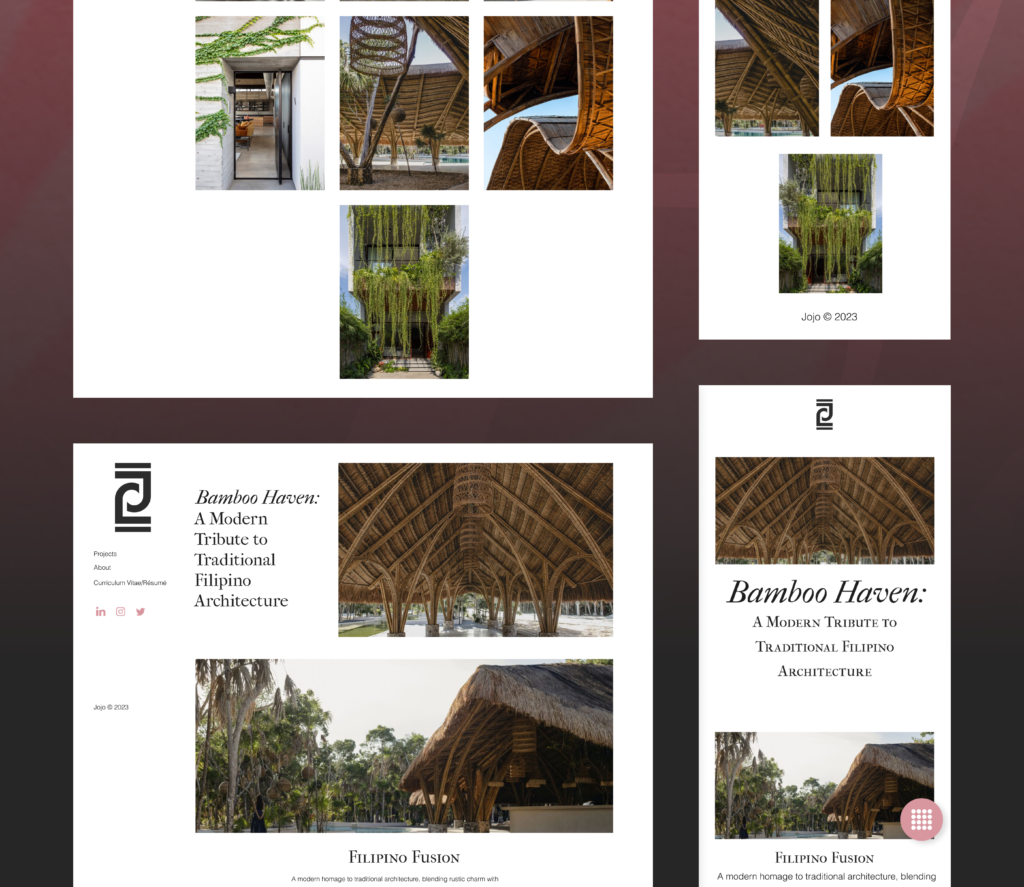 Jojo's Portfolio - Desktop and Mobile Mockups 2