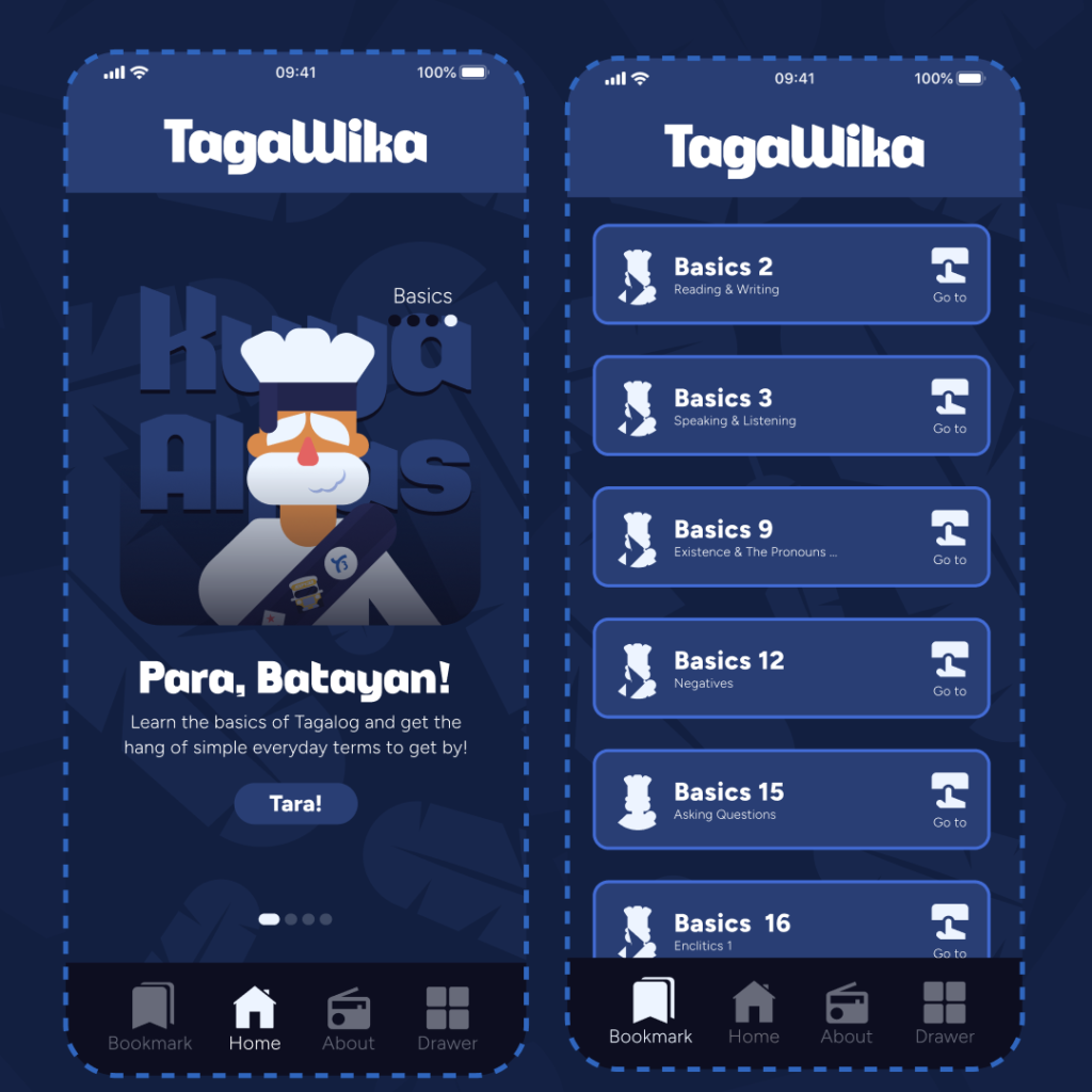 Tagawika - Bookmarks Screen